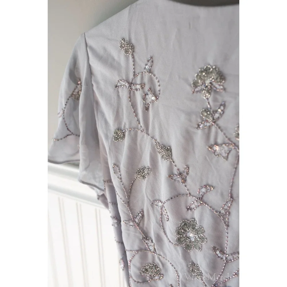 BHLDN Plymouth Wrap Dress Lavender Gray NEW - Picture 9 of 9